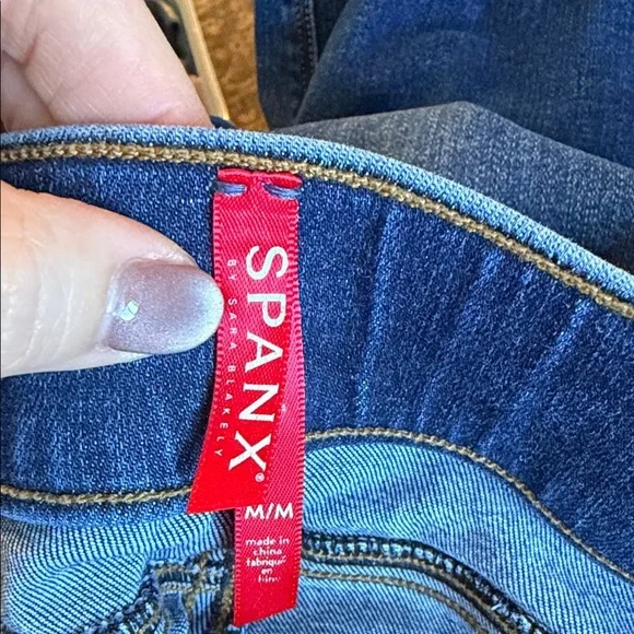 SPANX Classic Blue Denim Pants Medium - Picture 2 of 11